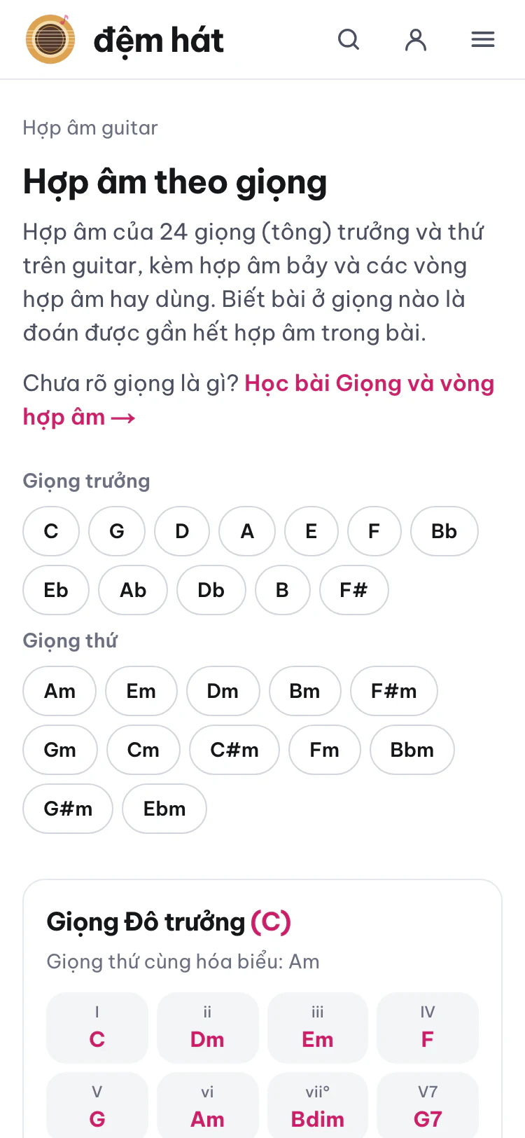 Hàng chọn giọng (số 1).